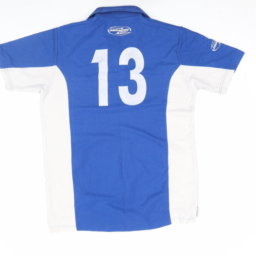 Mazon Men’s Blue & White Colourblock Hockey Polo Shirt Size M