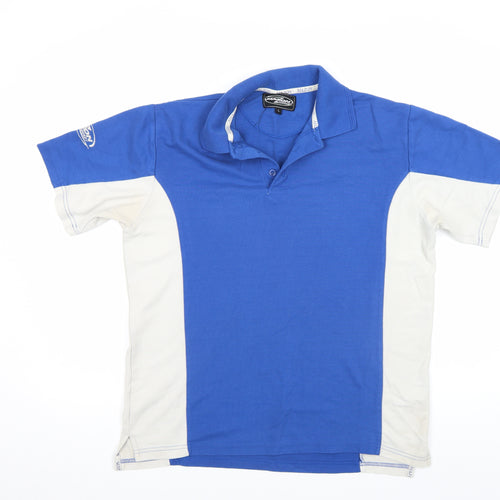 Mazon Men's Blue Colourblock Hockey Polo Shirt Size L