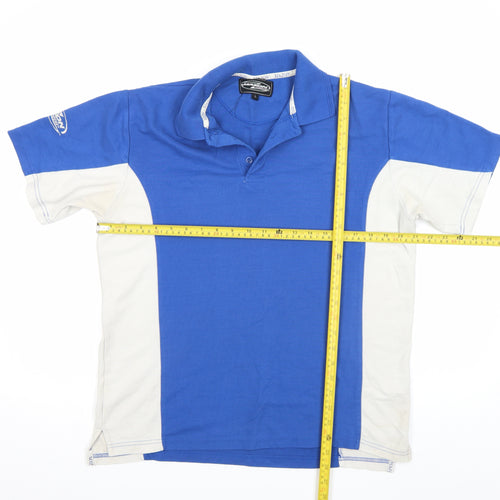 Mazon Men's Blue Colourblock Hockey Polo Shirt Size L