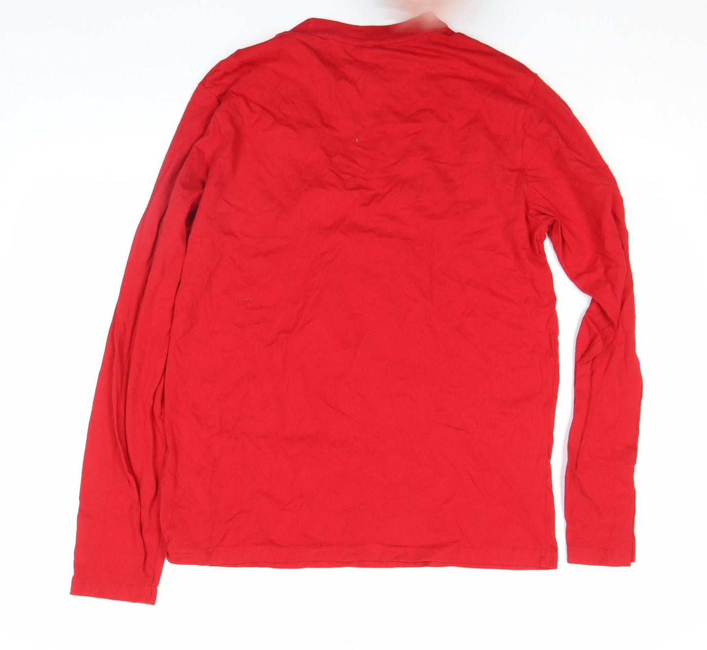 Primark Men's Red #TeamSanta Long Sleeve Christmas Top Size M