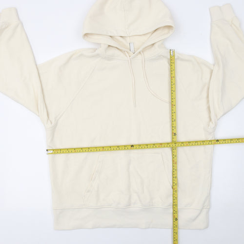 H&M Women Ivory Pullover Hoodie Size 14 Cotton Blend