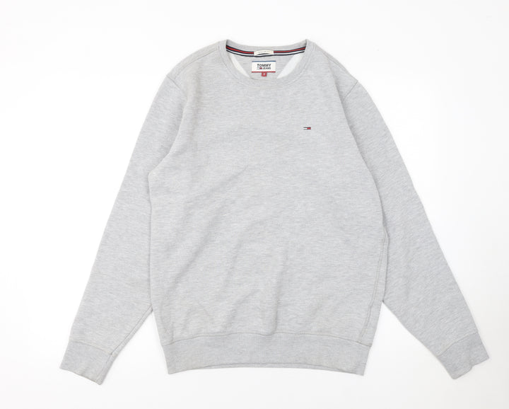 Tommy Jeans Men's Grey Regular Fit Pullover Sweatshirt Size S