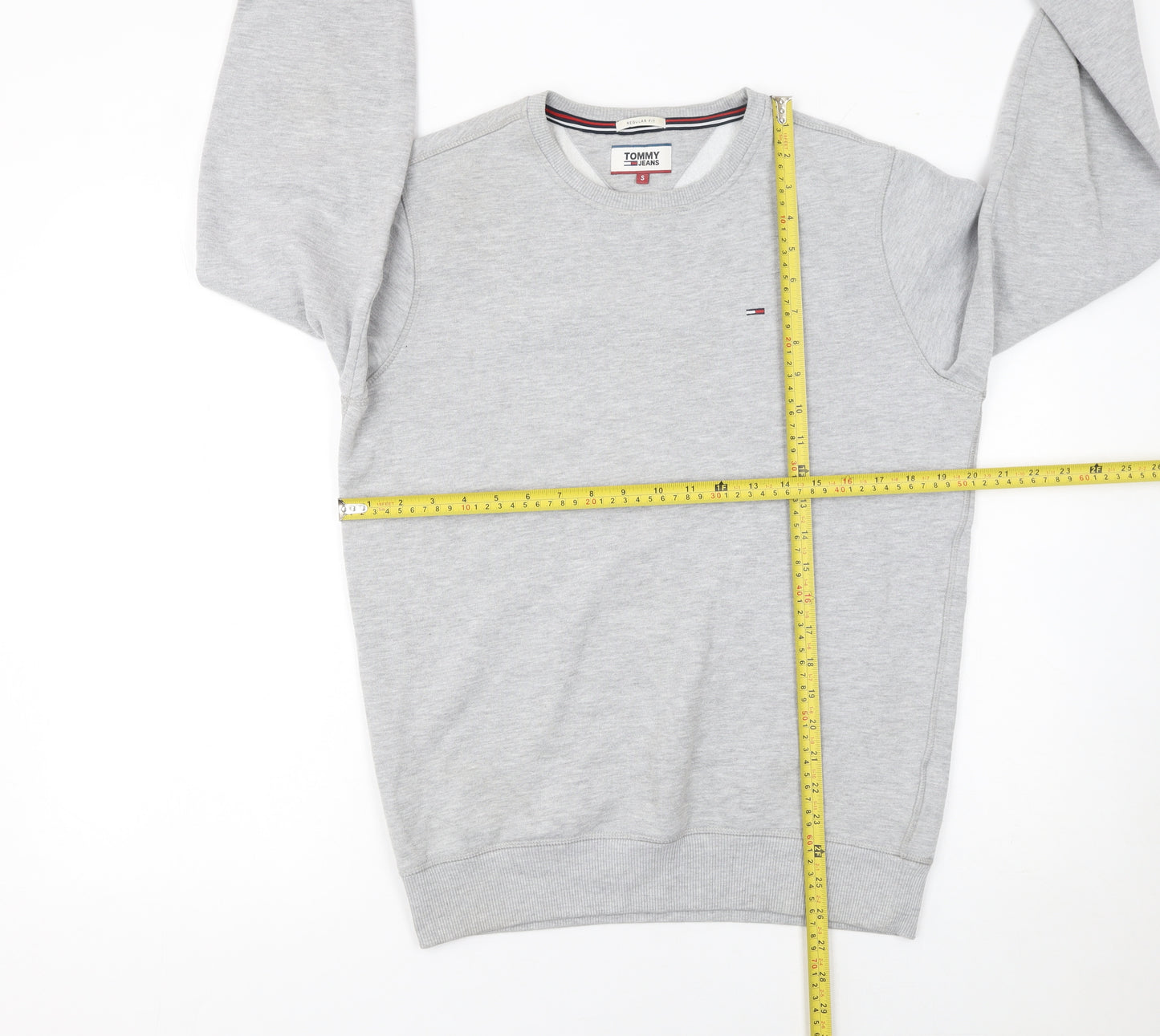 Tommy Jeans Men's Grey Regular Fit Pullover Sweatshirt Size S