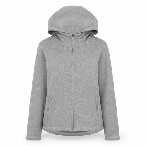 Brave Soul Women Grey Full Zip Hooded Sweatshirt Size M