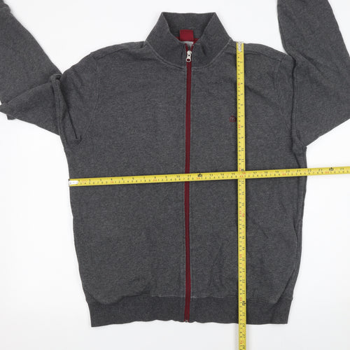 Merc London Mens Grey Full Zip High Neck Sweatshirt L