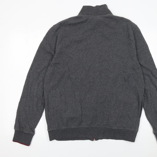 Merc London Mens Grey Full Zip High Neck Sweatshirt L