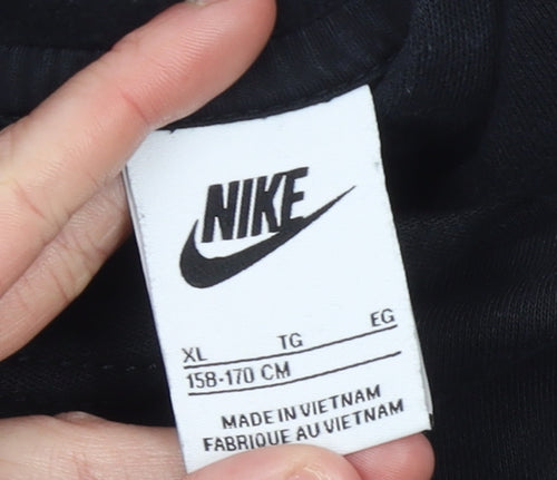 Nike Boys Black XL Pullover Fleece Hoodie with Logo