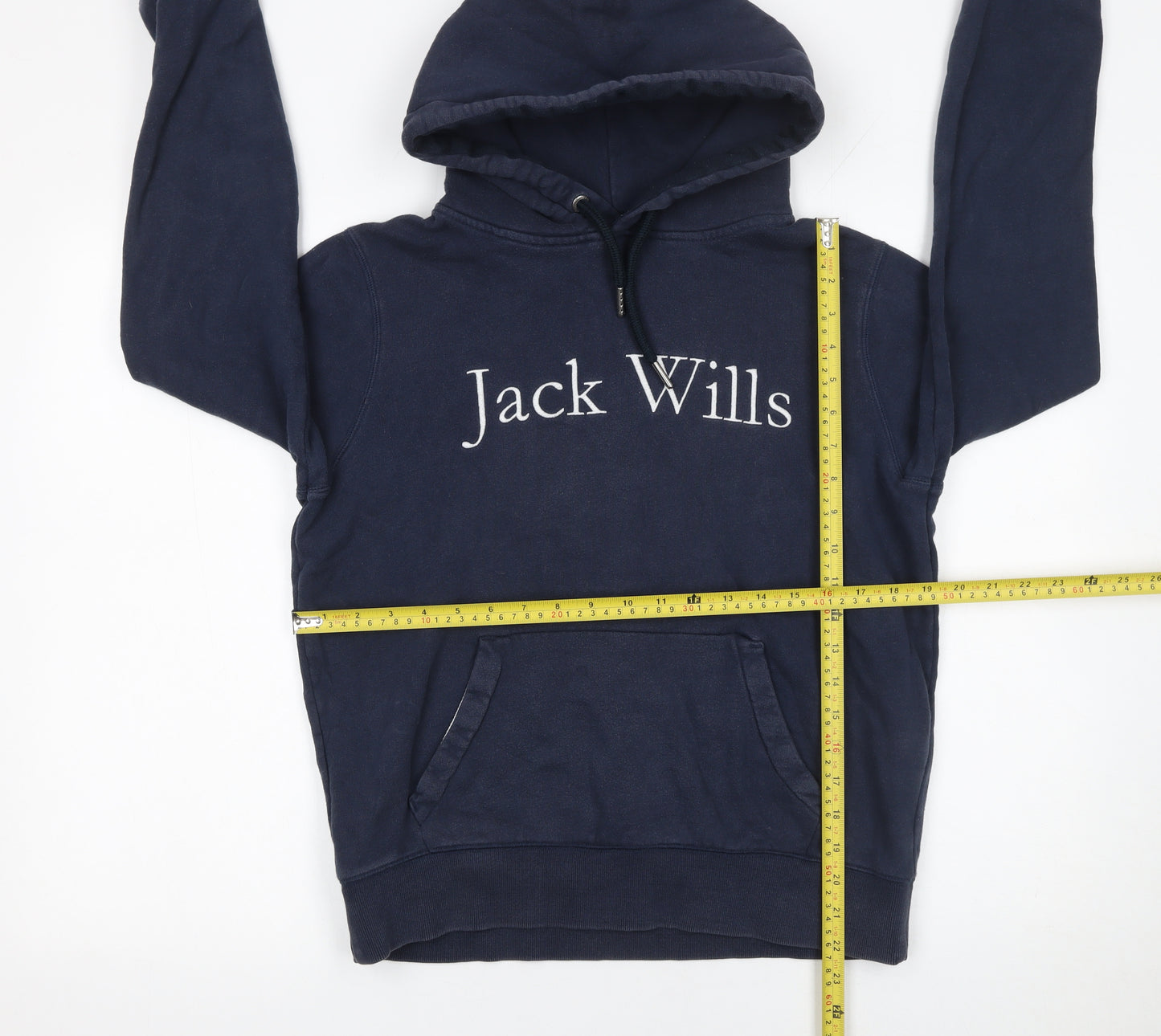 Jack Wills Women's Navy Blue Pullover Hoodie UK 10 Embroidered Logo