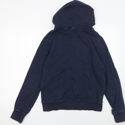 Jack Wills Women's Navy Blue Pullover Hoodie UK 10 Embroidered Logo