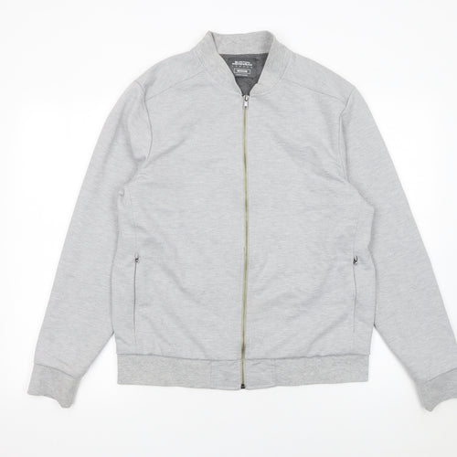 Burton Menswear London Men's Grey Full Zip Sweatshirt Size M