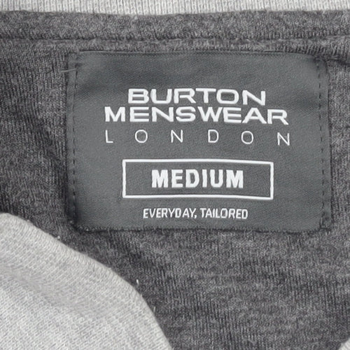 Burton Menswear London Men's Grey Full Zip Sweatshirt Size M
