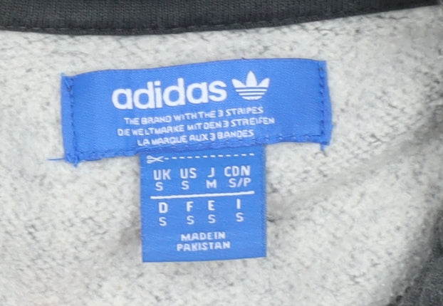 adidas Men's Grey 1/2 Zip Hoodie Small Sports Fleece Pullover