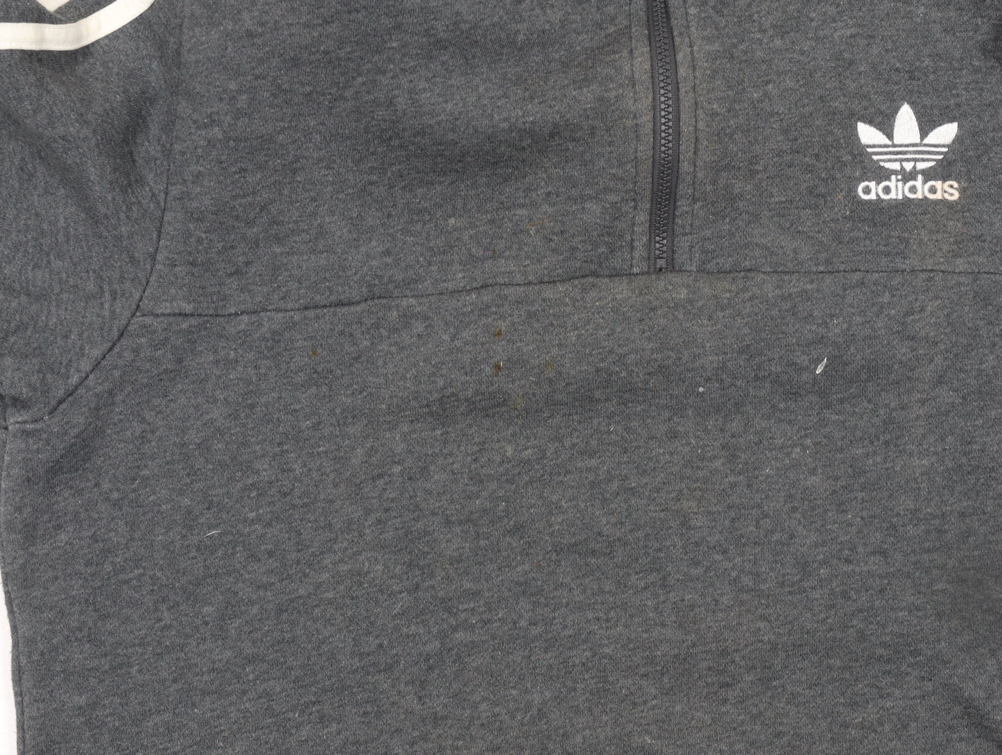 adidas Men's Grey 1/2 Zip Hoodie Small Sports Fleece Pullover