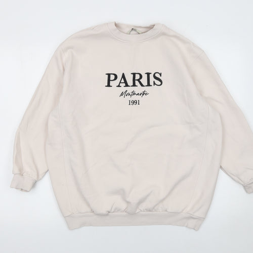 George Women Beige Paris Montmartre Sweatshirt Size Small 8-10