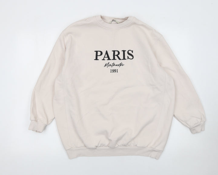 George Women Beige Paris Montmartre Sweatshirt Size Small 8-10