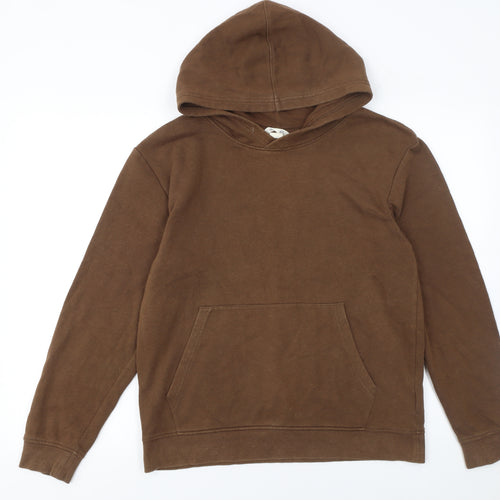 H&M Girls Brown Cotton Pullover Hoodie Size 14 Years Long Sleeve Casual