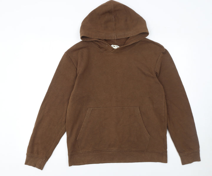 H&M Girls Brown Cotton Pullover Hoodie Size 14 Years Long Sleeve Casual