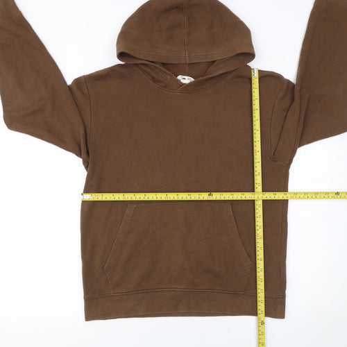 H&M Girls Brown Cotton Pullover Hoodie Size 14 Years Long Sleeve Casual