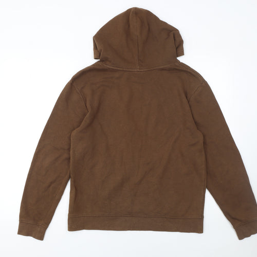H&M Girls Brown Cotton Pullover Hoodie Size 14 Years Long Sleeve Casual