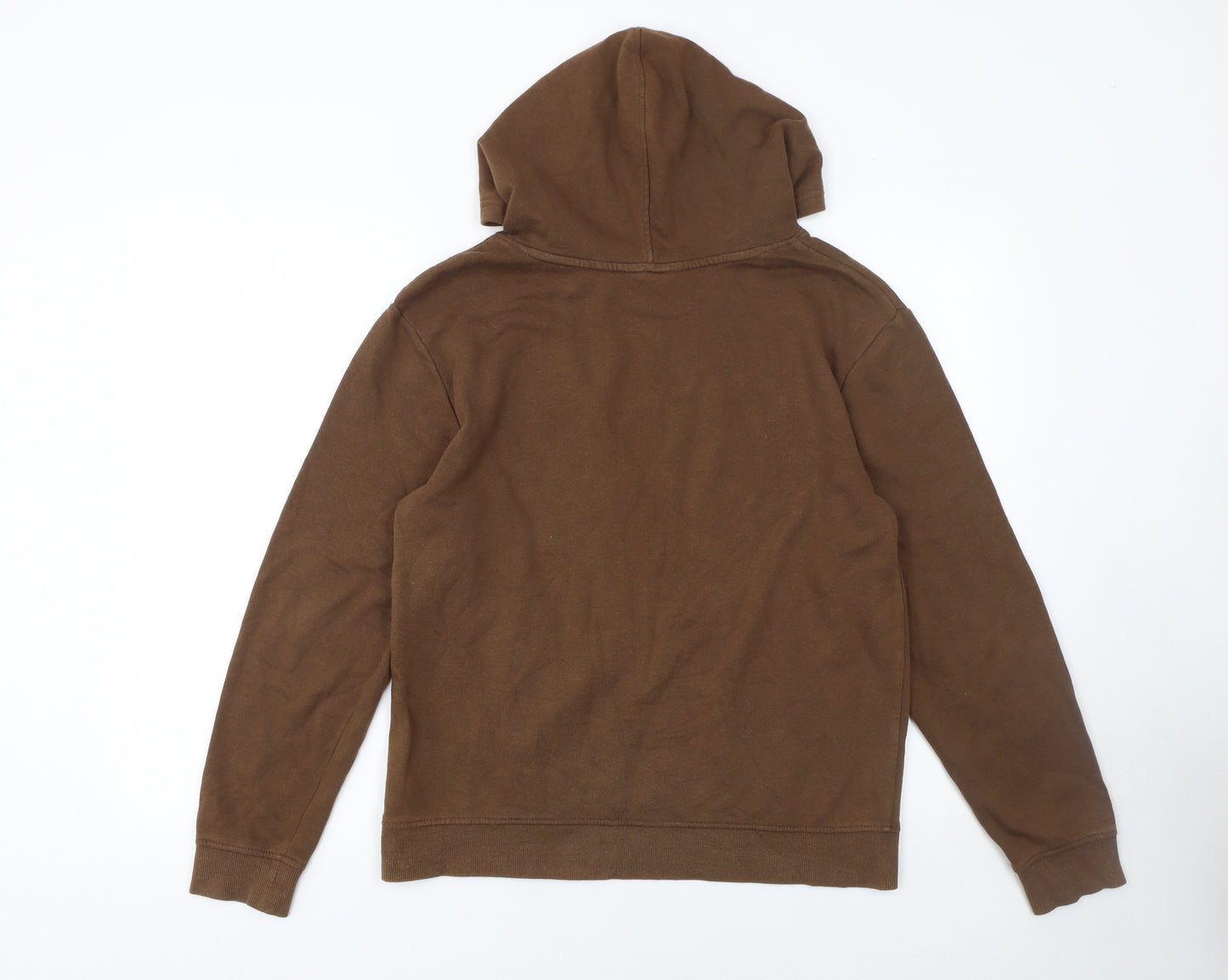 H&M Girls Brown Cotton Pullover Hoodie Size 14 Years Long Sleeve Casual