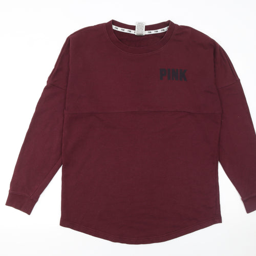 Victoria's Secret PINK Women's Burgundy Pullover Sweatshirt Size M
