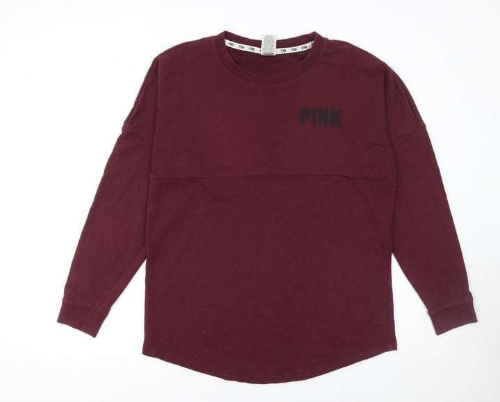 Victoria's Secret PINK Women's Burgundy Pullover Sweatshirt Size M