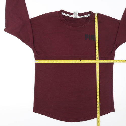 Victoria's Secret PINK Women's Burgundy Pullover Sweatshirt Size M