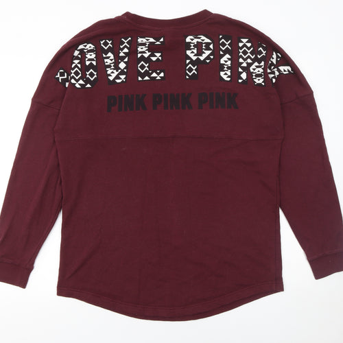 Victoria's Secret PINK Women's Burgundy Pullover Sweatshirt Size M