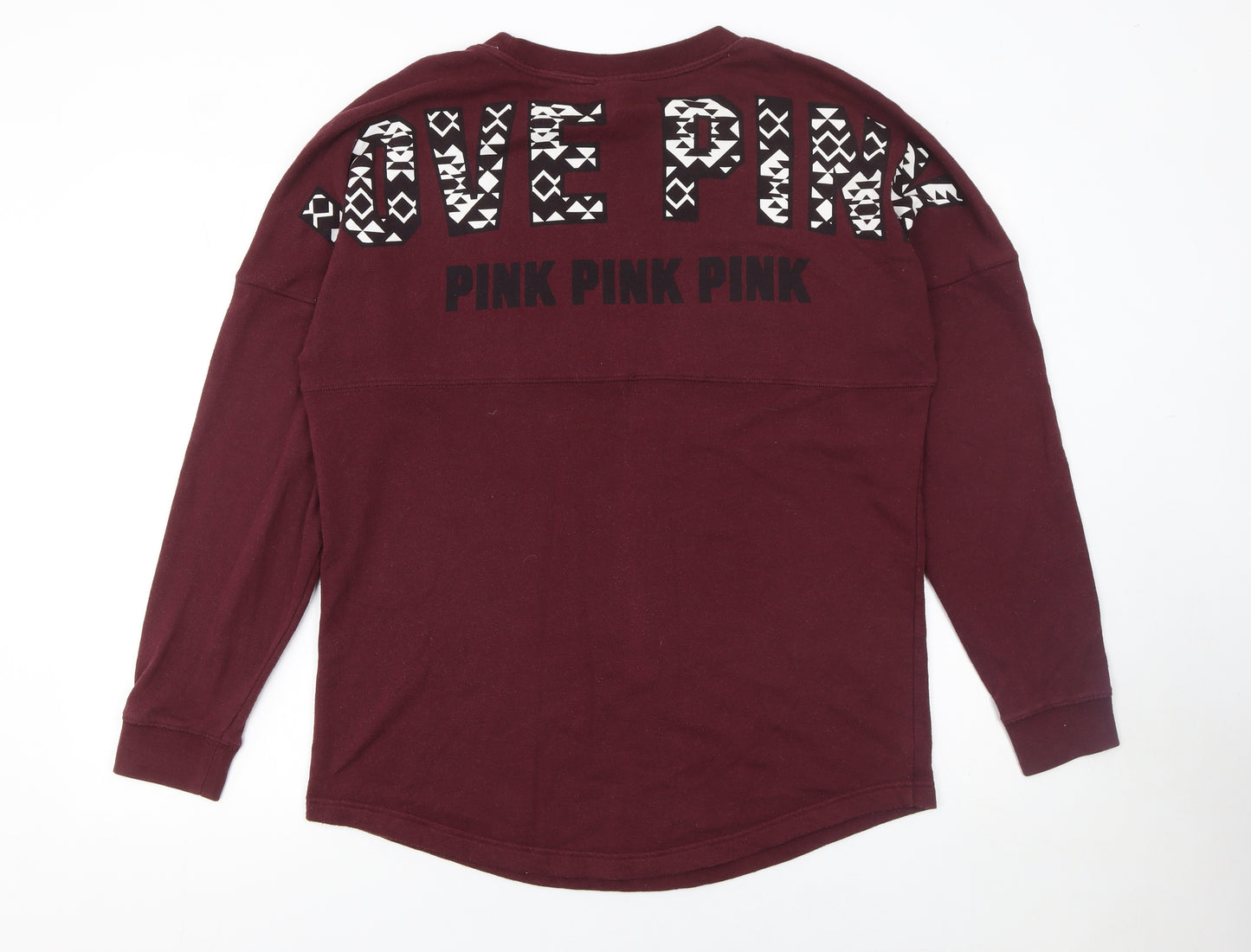 Victoria's Secret PINK Women's Burgundy Pullover Sweatshirt Size M