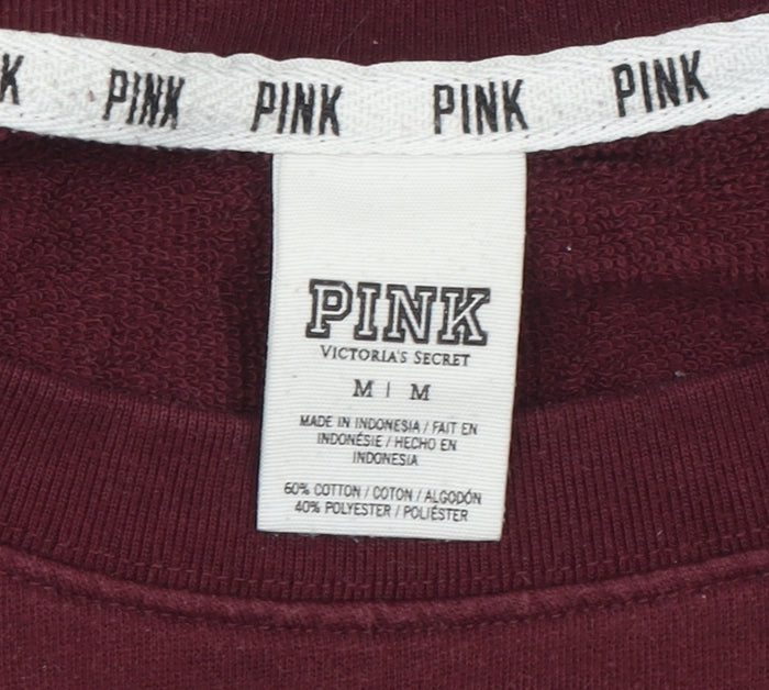 Victoria's Secret PINK Women's Burgundy Pullover Sweatshirt Size M