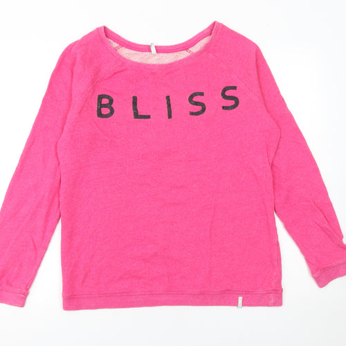 O'Neill Women Pink Bliss Pullover Sweatshirt Size L Cotton Casual