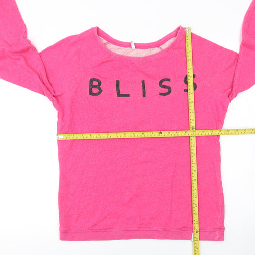 O'Neill Women Pink Bliss Pullover Sweatshirt Size L Cotton Casual