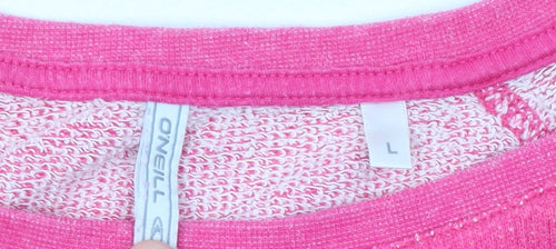 O'Neill Women Pink Bliss Pullover Sweatshirt Size L Cotton Casual