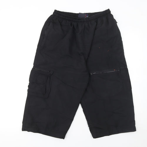 San Marino Men's Black L Woven Jogger Trousers Lightweight Activewear