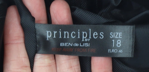 Principles by Ben de Lisi Womens Black Shawl Collar Blazer Size 18