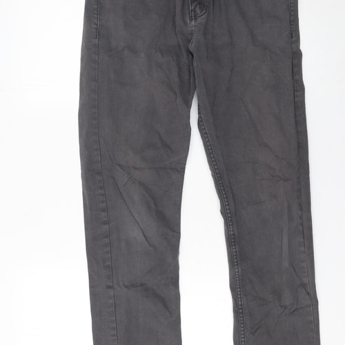 H&M Mens Grey Slim Fit Straight Jeans Size 30 Regular Comfort Stretch Denim