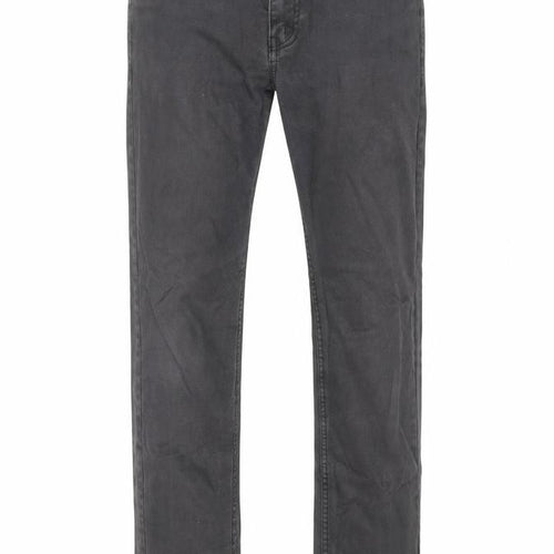 H&M Mens Grey Slim Fit Straight Jeans Size 30 Regular Comfort Stretch Denim