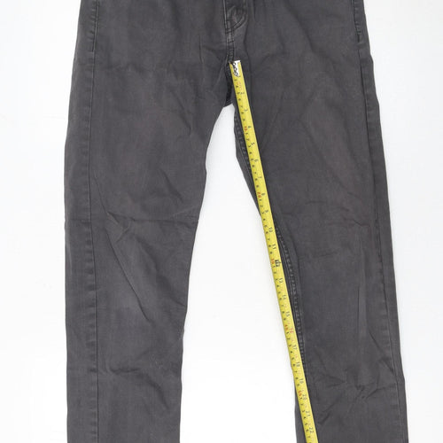 H&M Mens Grey Slim Fit Straight Jeans Size 30 Regular Comfort Stretch Denim