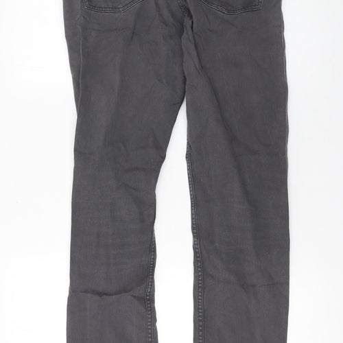 H&M Mens Grey Slim Fit Straight Jeans Size 30 Regular Comfort Stretch Denim