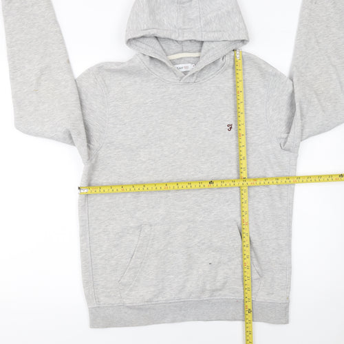 Farah Men's Grey Pullover Hoodie Size M Classic Logo Sweatshirt