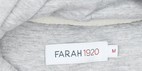Farah Men's Grey Pullover Hoodie Size M Classic Logo Sweatshirt
