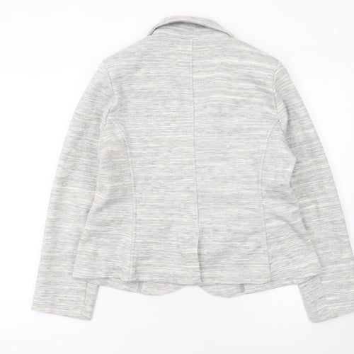 Whistles Women's Grey Single-Breasted Blazer UK 16 Cotton Blend