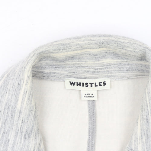 Whistles Women's Grey Single-Breasted Blazer UK 16 Cotton Blend