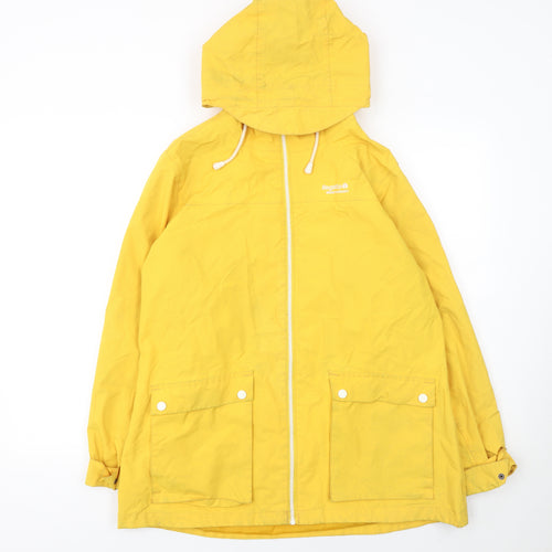 Regatta Womens Yellow Waterproof Hooded Rain Coat Jacket Size 14