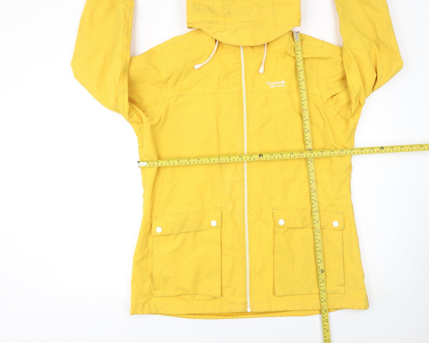 Regatta Womens Yellow Waterproof Hooded Rain Coat Jacket Size 14