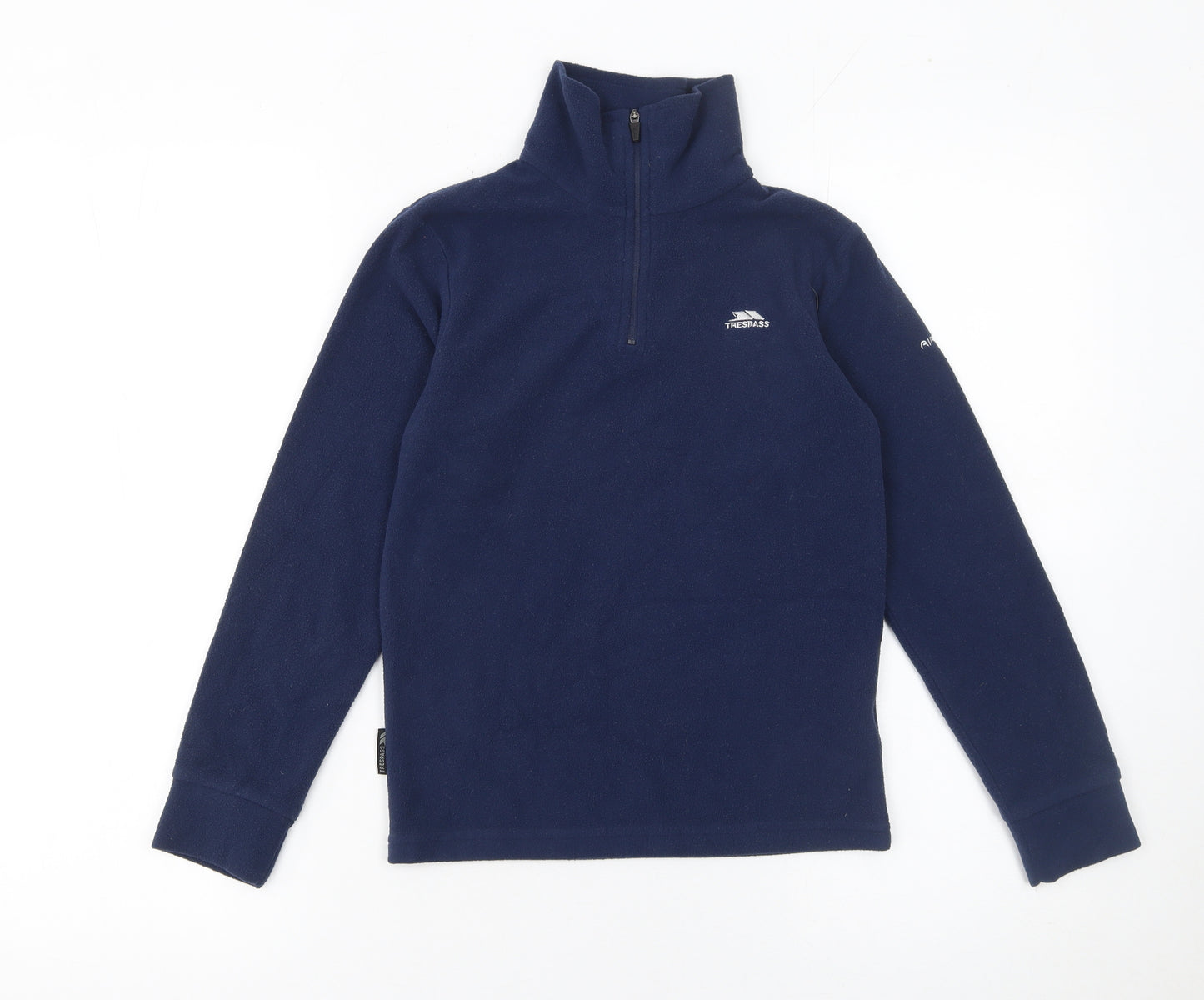 Trespass Boys Navy Blue Fleece Pullover Sweatshirt 7-8 Years Half Zip Warm