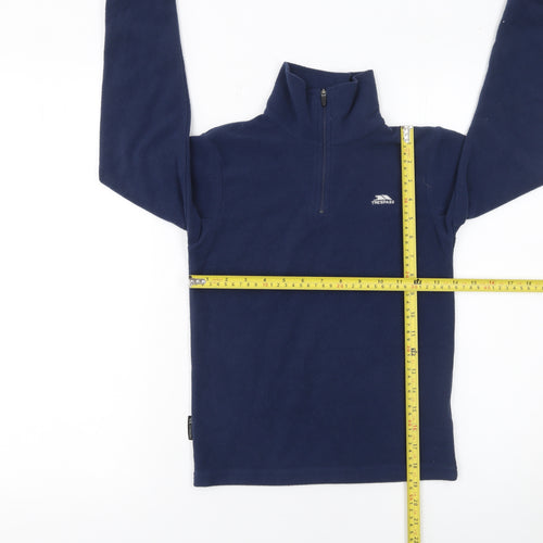 Trespass Boys Navy Blue Fleece Pullover Sweatshirt 7-8 Years Half Zip Warm