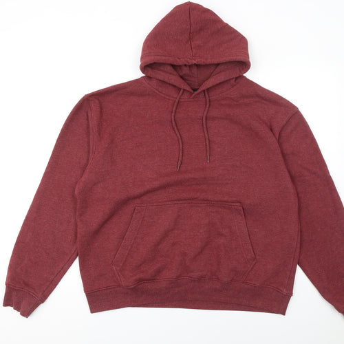Bakaruda Men’s Red Pullover Hoodie Size L Regular Fit Cotton Blend
