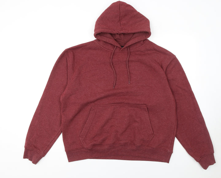 Bakaruda Men’s Red Pullover Hoodie Size L Regular Fit Cotton Blend