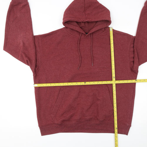 Bakaruda Men’s Red Pullover Hoodie Size L Regular Fit Cotton Blend
